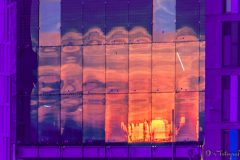Sonnenuntergangsspiegelung in den Fenstern des Bundesministeriums für Bildung und Forschung