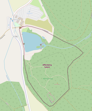 OpenStreetMap Karte vom Affenberg. Bei Klick wird auf OpenStreetMap verlinkt